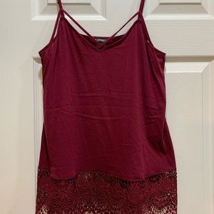 Express Burgundy Tank Top